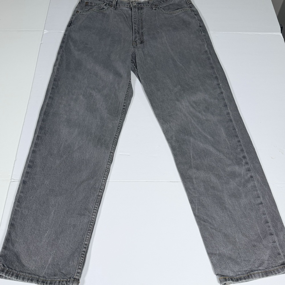Levi's 550 Jeans Mens 36x32 Dark Gray Denim Cotton Stretch Straight Relaxed Fit